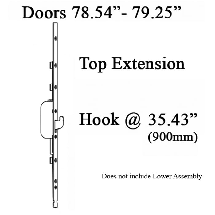 16mm Top Extension Doors 78.54-79.25” Swing Hook @ 35.43