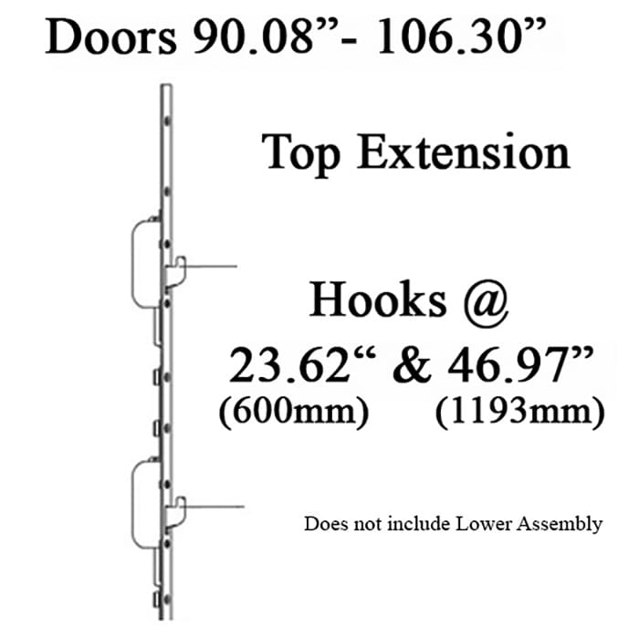 16mm Top Extension Swing Hook @ 23.62“  &  46.97” - 16mm Top Extension Swing Hook @ 23.62“  &  46.97”