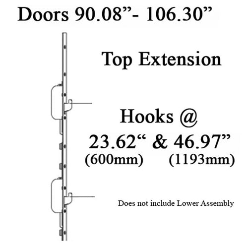 16mm Top Extension Swing Hook @ 23.62“  &  46.97” - 16mm Top Extension Swing Hook @ 23.62“  &  46.97”