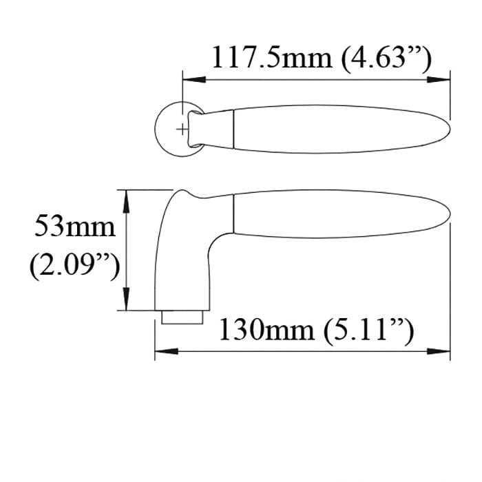 Athinai Non-Handed Lever Handle for Multipoint Lock Handlesets - Satin Nickel - Athinai Non-Handed Lever Handle for Multipoint Lock Handlesets - Satin Nickel
