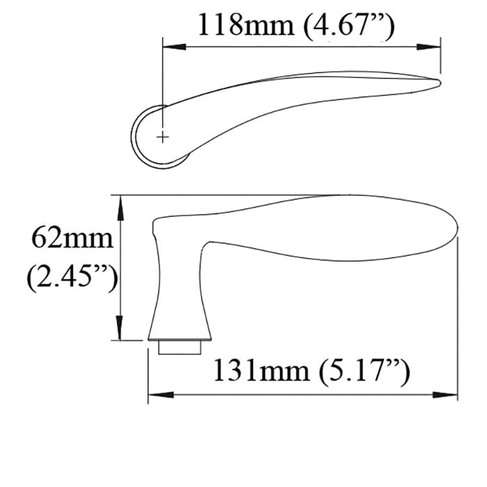 Ródos Lever Handle for Right Handed Multipoint Lock Handlesets - Satin Nickel - Ródos Lever Handle for Right Handed Multipoint Lock Handlesets - Satin Nickel