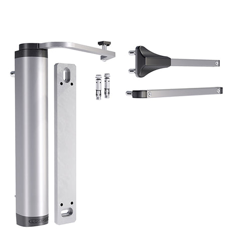 Locinox Wall-Mounted Verticlose-2 Hydraulic Gate Closer for Large Gates - Silver - Locinox Wall-Mounted Verticlose-2 Hydraulic Gate Closer for Large Gates - Silver