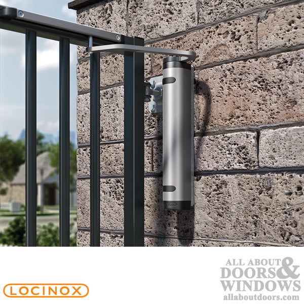 Locinox Wall-Mounted Verticlose-2 Hydraulic Gate Closer for Large Gates - Silver - Locinox Wall-Mounted Verticlose-2 Hydraulic Gate Closer for Large Gates - Silver