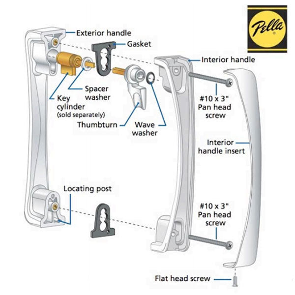 Pella Sliding Door Handle Left Handed Proline Exterior Sliding Door Pull Choose Color - Pella Sliding Door Handle Left Handed Proline Exterior Sliding Door Pull Choose Color