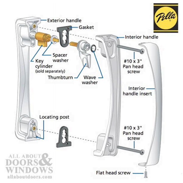 Exterior Sliding Door Pull - Right Hand - Choose Color - Exterior Sliding Door Pull - Right Hand - Choose Color