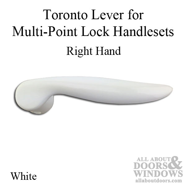 Toronto Lever Handle for Right Handed Multipoint Lock Handlesets - White - Toronto Lever Handle for Right Handed Multipoint Lock Handlesets - White