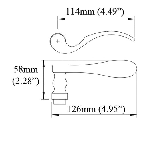 Munchen Lever Handle for Left Handed Multipoint Lock Handlesets - Rustic Umber - Munchen Lever Handle for Left Handed Multipoint Lock Handlesets - Rustic Umber
