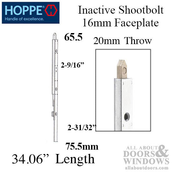16mm Inactive Top Extension, 20mm Shootbolt throw, 34.06