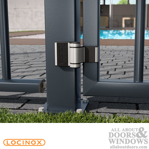 Locinox Puma Compact 2-Way Adjustable 180 Degree Surface-Mounted Hinge - Choose Color - Locinox Puma Compact 2-Way Adjustable 180 Degree Surface-Mounted Hinge - Choose Color