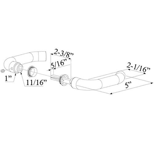 Locinox Gate Handle Pair with 2.5 Inch Spindle - Locinox Gate Handle Pair with 2.5 Inch Spindle