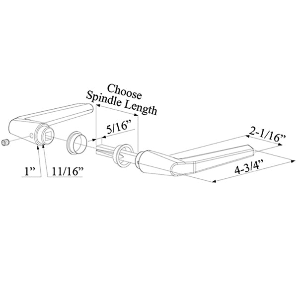 Locinox Aluminium Gate Handle Pair with Spindle - Locinox Aluminium Gate Handle Pair with Spindle