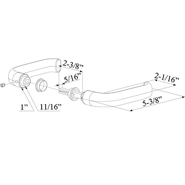 Locinox Sliding Gate Handle Pair with 2.375 Inch Spindle - Locinox Sliding Gate Handle Pair with 2.375 Inch Spindle