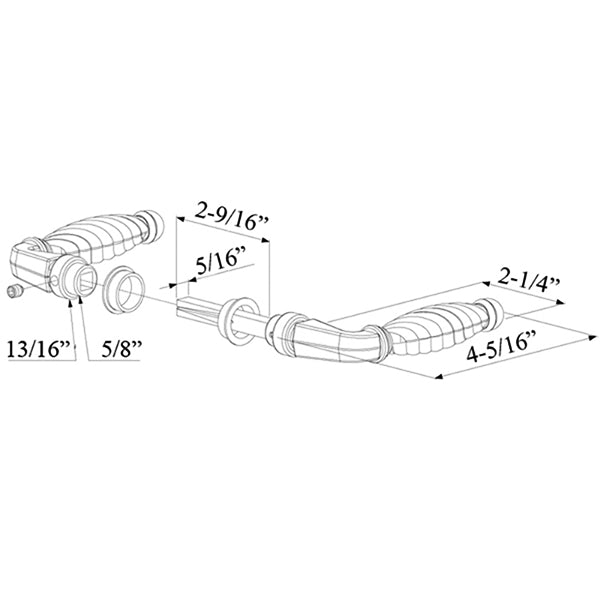 Locinox Zamac Gate Handle Pair with 65mm Spindle - Locinox Zamac Gate Handle Pair with 65mm Spindle