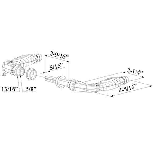 Locinox Zamac Gate Handle Pair with 65mm Spindle - Locinox Zamac Gate Handle Pair with 65mm Spindle