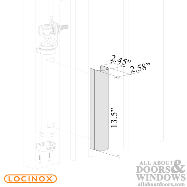 Locinox Uncoated Aluminium Cover for the Rhino and Verticlose-2 Gate Closers - Locinox Uncoated Aluminium Cover for the Rhino and Verticlose-2 Gate Closers