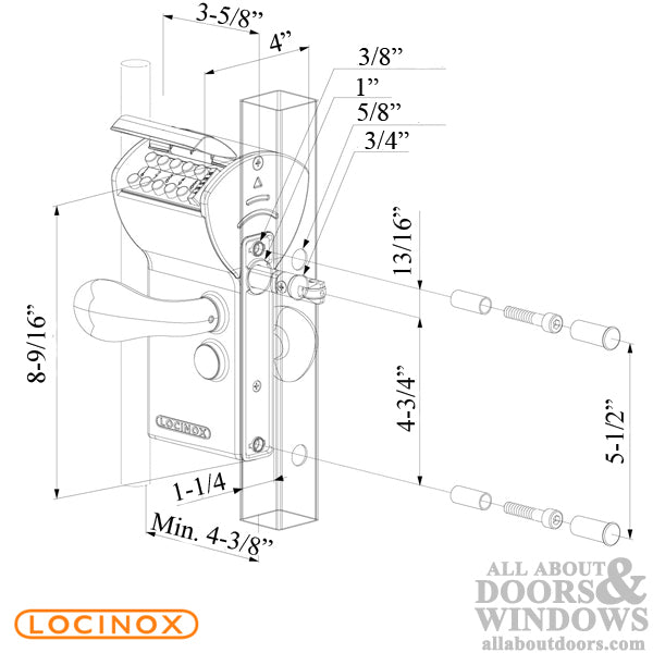 Locinox Free Vinci Surface-Mounted Mechanical Code Lock with Free Exit for Gates - Locinox Free Vinci Surface-Mounted Mechanical Code Lock with Free Exit for Gates