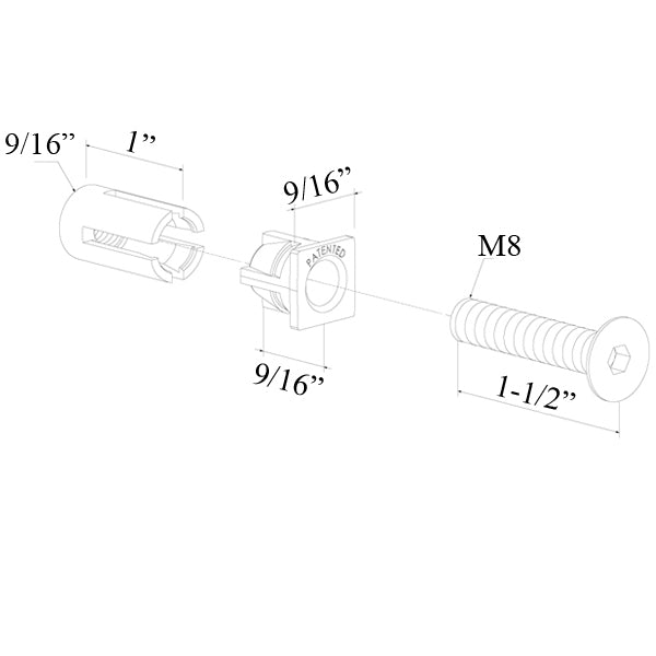 Pair of Locinox Stainless Steel Fixation Bolt with High Pulling Resistance - Pair of Locinox Stainless Steel Fixation Bolt with High Pulling Resistance