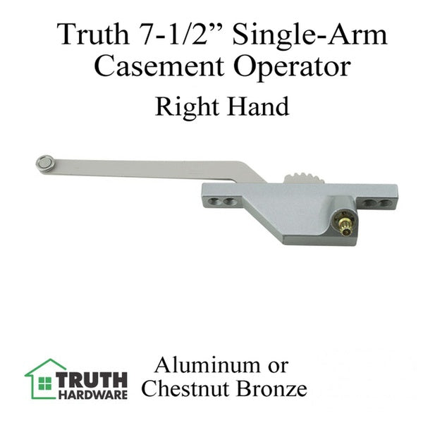 Truth 7-1/2 Single Arm Casement Operator, Front Mount, Right Hand - Choose Color - Truth 7-1/2 Single Arm Casement Operator, Front Mount, Right Hand - Choose Color