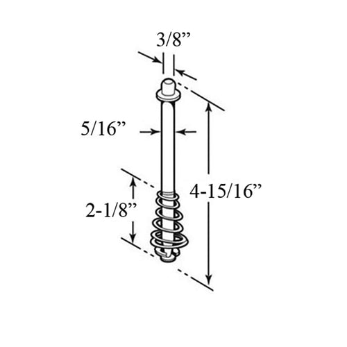 Pivot Rod, 5/16, Guide, w/ Cap & Spring - Pivot Rod, 5/16, Guide, w/ Cap & Spring