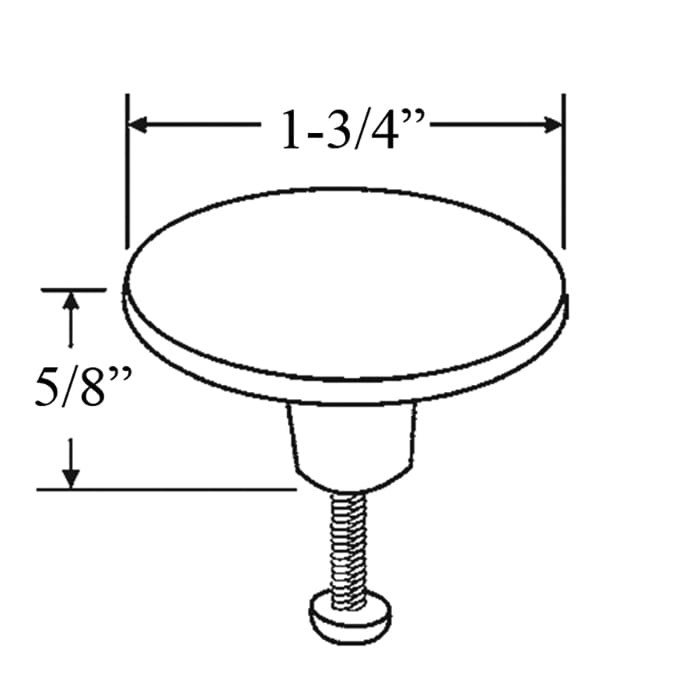 Polished Brass Die Cast Knob - 1-7/8 Inch Diameter - Polished Brass Die Cast Knob - 1-7/8 Inch Diameter