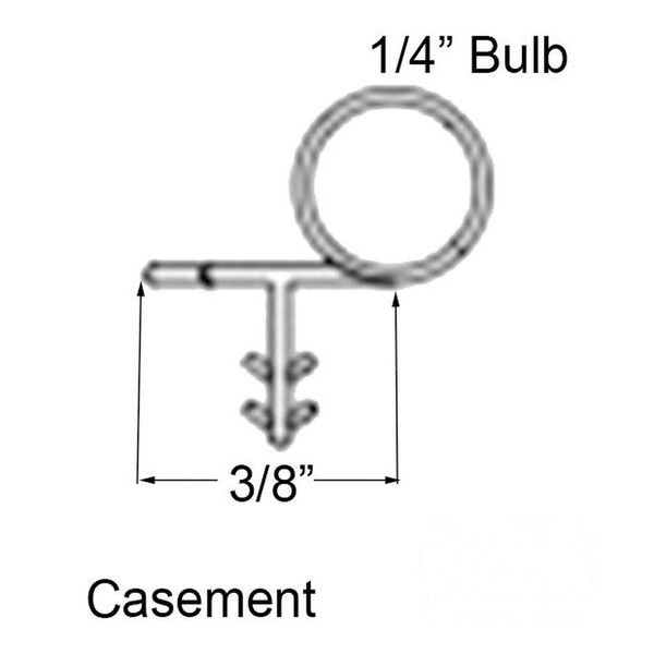 Marvin Casement Window Bulb Weather Strip Jamb and Sill 84 Inch Beige - Marvin Casement Window Bulb Weather Strip Jamb and Sill 84 Inch Beige