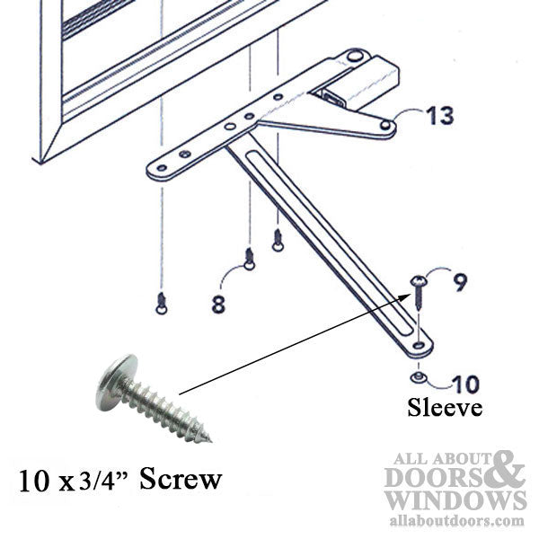 Peachtree Hinge Screw, Pivot: Ariel Casement window - Peachtree Hinge Screw, Pivot: Ariel Casement window