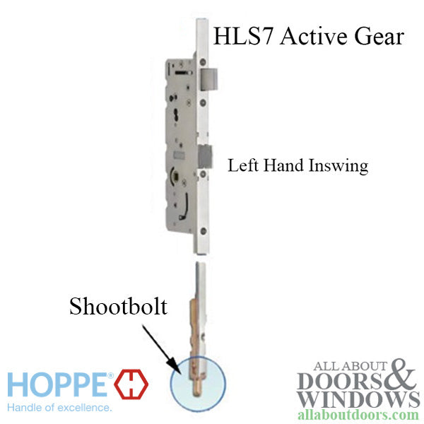 Hoppe HLS7 Shootbolt Active Gear with 1 Inch Shootbolt Throw - Hoppe HLS7 Shootbolt Active Gear with 1 Inch Shootbolt Throw