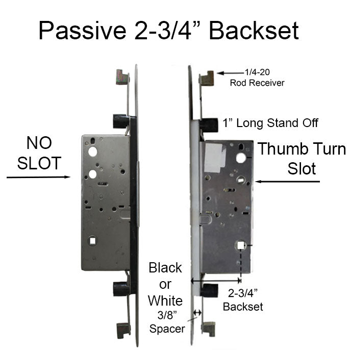 Passive Lock for Concealed Rod 70/92, Right Hand, Radius Faceplate Attached - Passive Lock for Concealed Rod 70/92, Right Hand, Radius Faceplate Attached