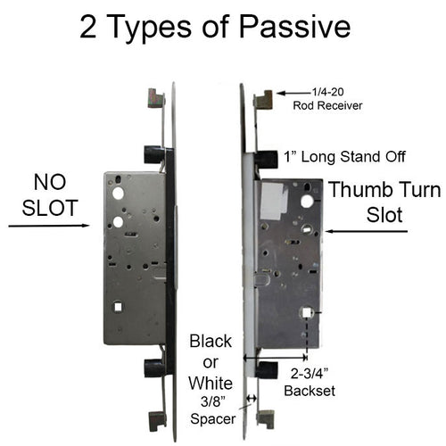 Passive Lock for Concealed Rod 70/92 , Left Hand, Radius Faceplate Attached - Passive Lock for Concealed Rod 70/92 , Left Hand, Radius Faceplate Attached