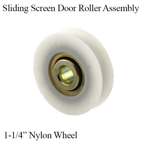 Roller Assembly with 1.25 Inch Nylon Wheel for Sliding Screen Doors - Roller Assembly with 1.25 Inch Nylon Wheel for Sliding Screen Doors