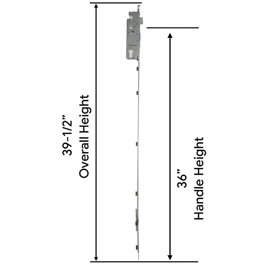 Hoppe 16mm Manual Gear, 35/92, Tongue at 29.65