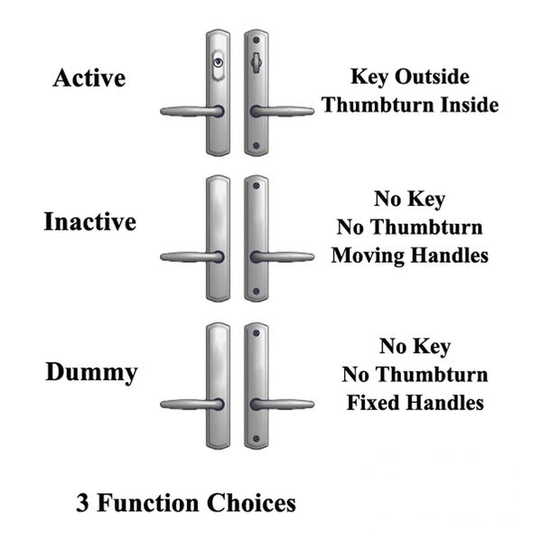 Active Keyed Handle Set 800C - for Multipoint Locks - Zinc Material - Choose Finish - Active Keyed Handle Set 800C - for Multipoint Locks - Zinc Material - Choose Finish