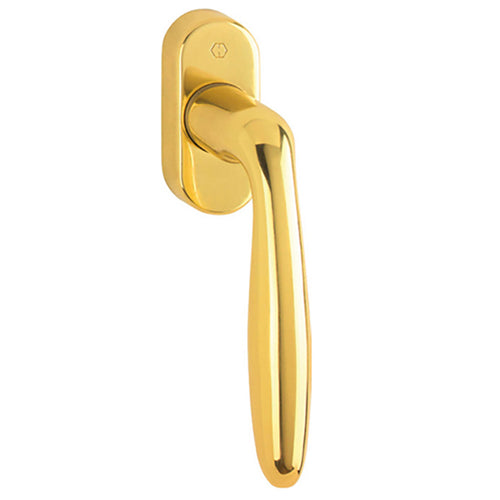 Verona Handle for Tilt & Turn Windows - Solid Brass - Resista Polished Brass - Verona Handle for Tilt & Turn Windows - Solid Brass - Resista Polished Brass
