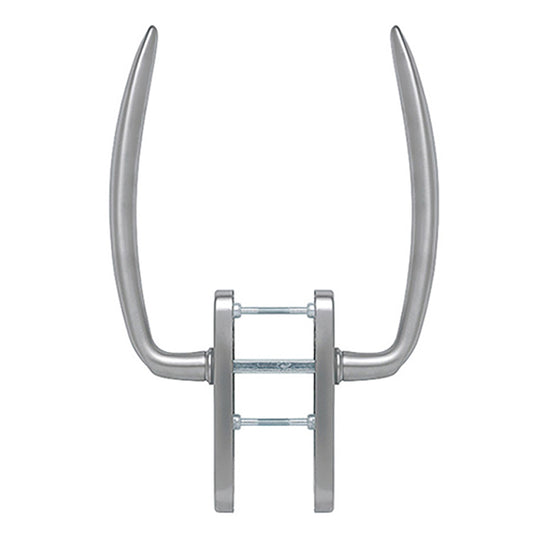 HOPPE Atlanta Series Handle Set for Active Lift and Slide Door System Keyed Both Sides Resista Satin Nickel