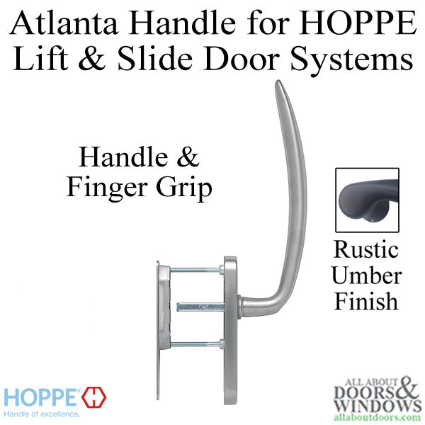 Atlanta Handle and Finger Grip for Lift and Slide Door System, Rustic Umber - Atlanta Handle and Finger Grip for Lift and Slide Door System, Rustic Umber