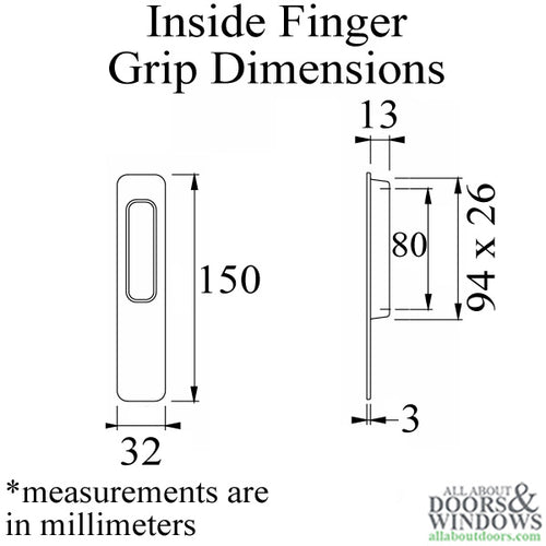 Atlanta Handle and Finger Grip for Lift and Slide Door System, Rustic Umber - Atlanta Handle and Finger Grip for Lift and Slide Door System, Rustic Umber