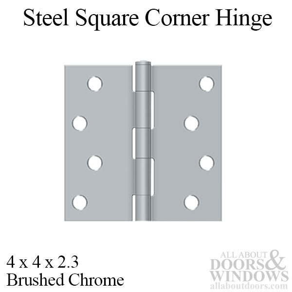 4 x 4 Steel Square Corner Residential Hinge, Pair, With Screws - Choose Color - 4 x 4 Steel Square Corner Residential Hinge, Pair, With Screws - Choose Color