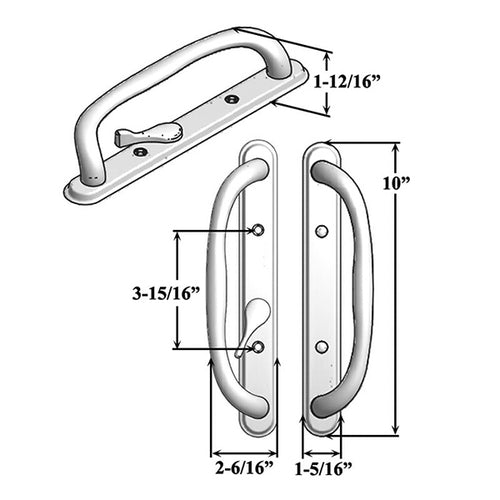 Olympus Door Handle For Sliding Glass Doors Keyed Offset Thumb Turn Schlage Key Way - Olympus Door Handle For Sliding Glass Doors Keyed Offset Thumb Turn Schlage Key Way