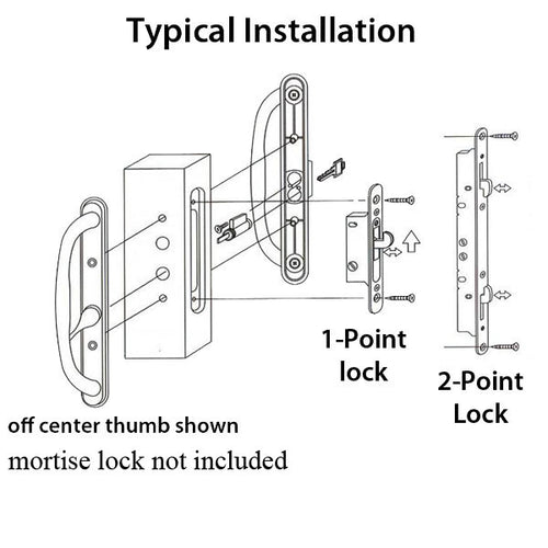 Olympus Door Handle For Sliding Glass Doors Keyed Offset Thumb Turn Schlage Key Way - Olympus Door Handle For Sliding Glass Doors Keyed Offset Thumb Turn Schlage Key Way