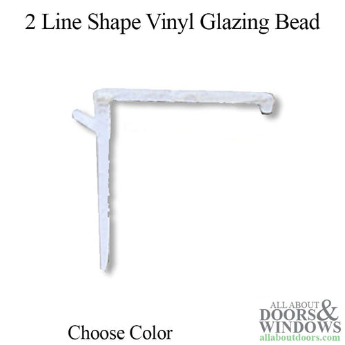 Vinyl Glazing Bead, 2 line Shape, 3/4