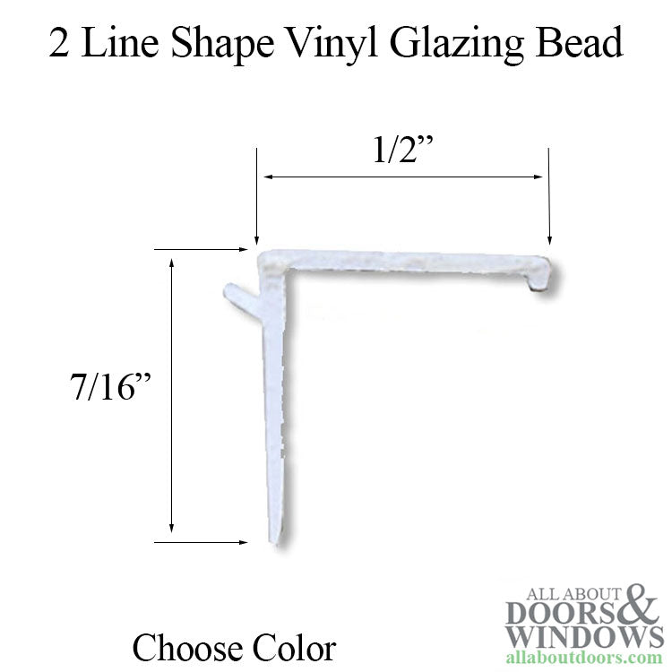Vinyl Glazing Bead, 2 line Shape, 3/4