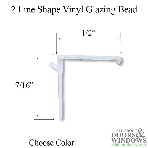 Vinyl Glazing Bead, 2 line Shape, 3/4