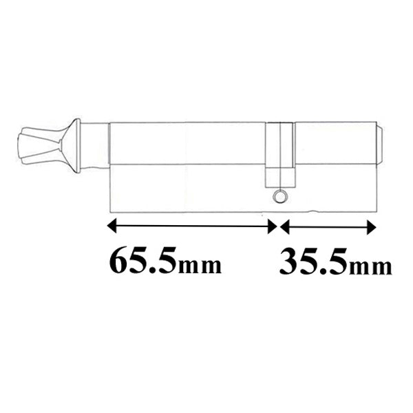 65.5 / 35.5  Hoppe 101mm Euro Profile  keyed cylinder - 65.5 / 35.5  Hoppe 101mm Euro Profile  keyed cylinder