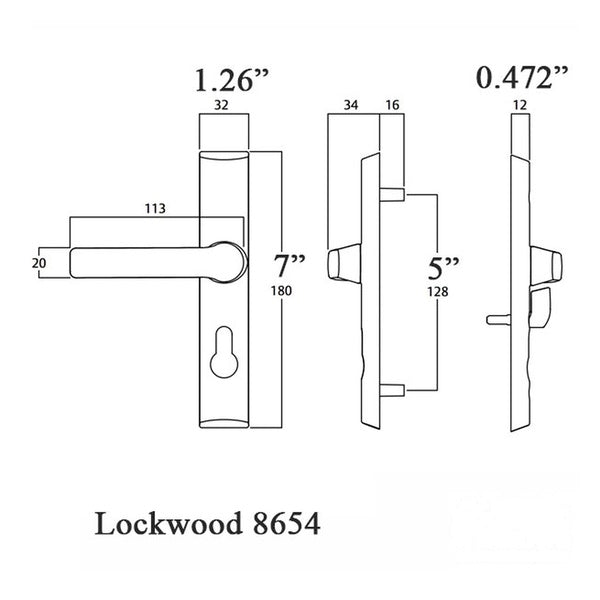 Lockwood 8654 Hinged Security Door Lock for Hinged Security Doors - Lockwood 8654 Hinged Security Door Lock for Hinged Security Doors