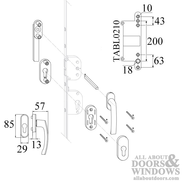 Titan Series Tilt Turn Globe Handle, TL/PZ - Titan Series Tilt Turn Globe Handle, TL/PZ