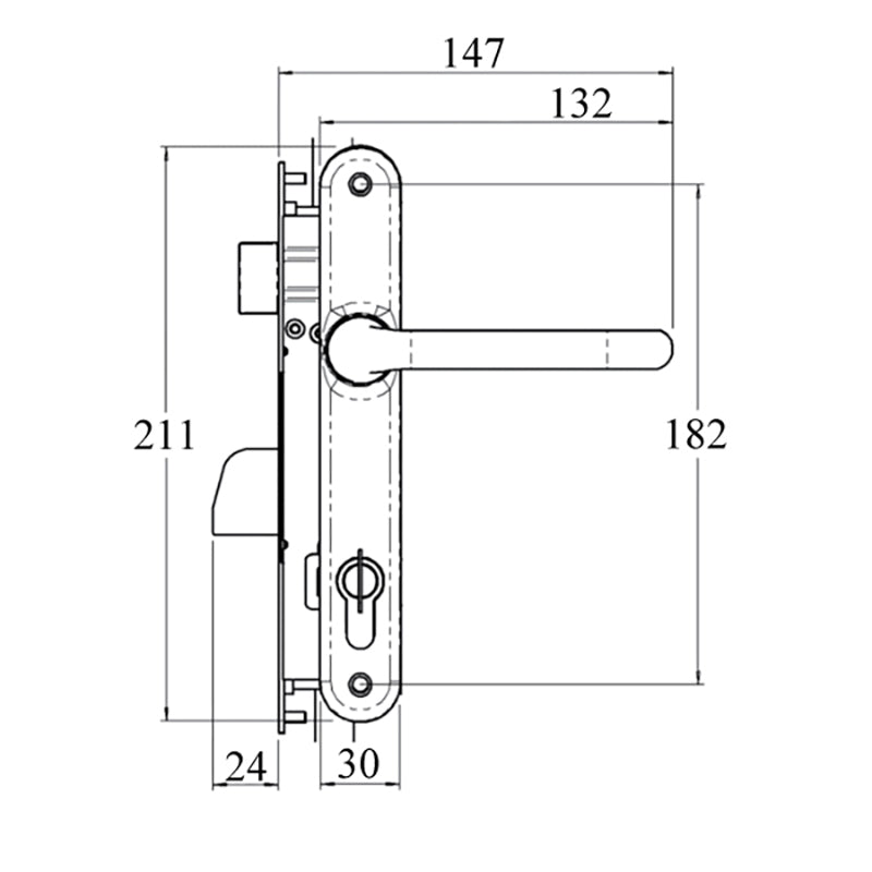 Interlock Lever Compression 4-Point Lock, 30/85, 1