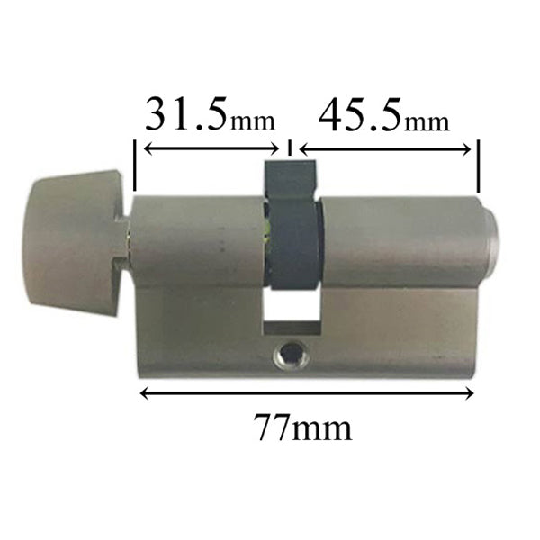 31.5/45.5 Hoppe 90° Non Logo Keyed Profile Cylinder Lock with D-Knob - 31.5/45.5 Hoppe 90° Non Logo Keyed Profile Cylinder Lock with D-Knob