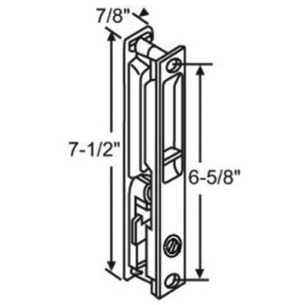 Non Keyed Flush Mount Handle With Nite Latch Feature 6-5/8 Inch Hole Center Spacing - Non Keyed Flush Mount Handle With Nite Latch Feature 6-5/8 Inch Hole Center Spacing