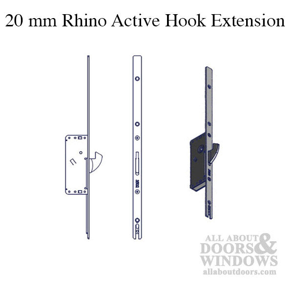 20mm P2000 Active Upper Rhino Hook Extension,  Adjustable Hook - 20mm P2000 Active Upper Rhino Hook Extension,  Adjustable Hook