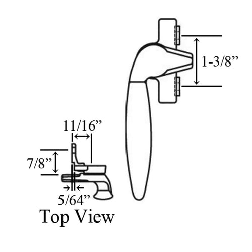 Project out, Inside Mount Cam Handle, 1-3/8